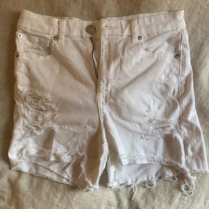 White Distressed Shorts
